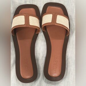 J. Crew Callie canvas and leather sandals 6.5